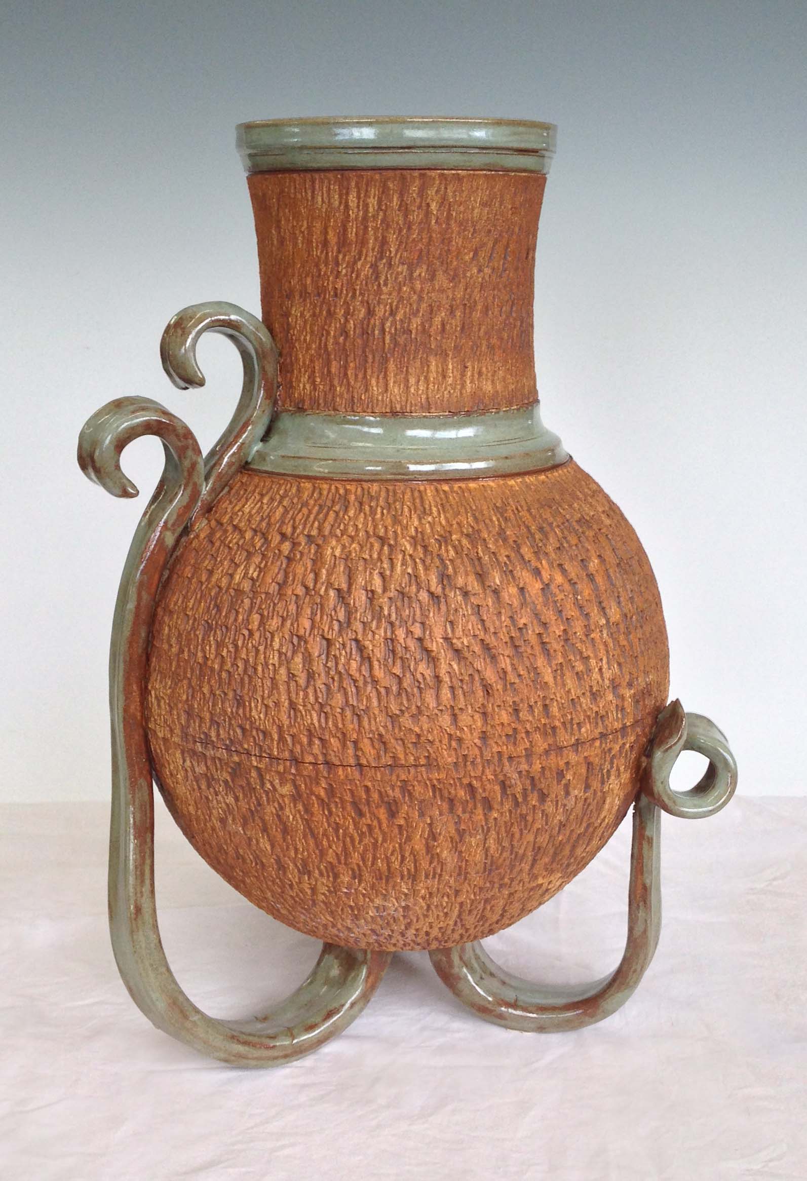 Three Footed Chattered Vase