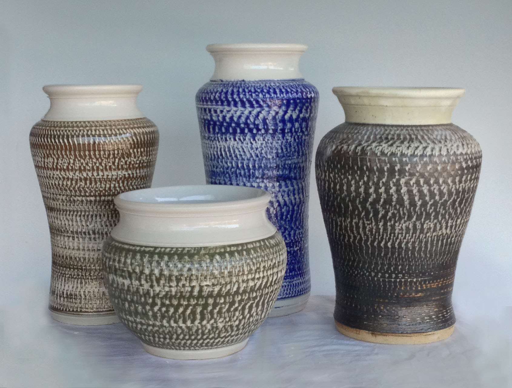 Assorted Chattered Vases