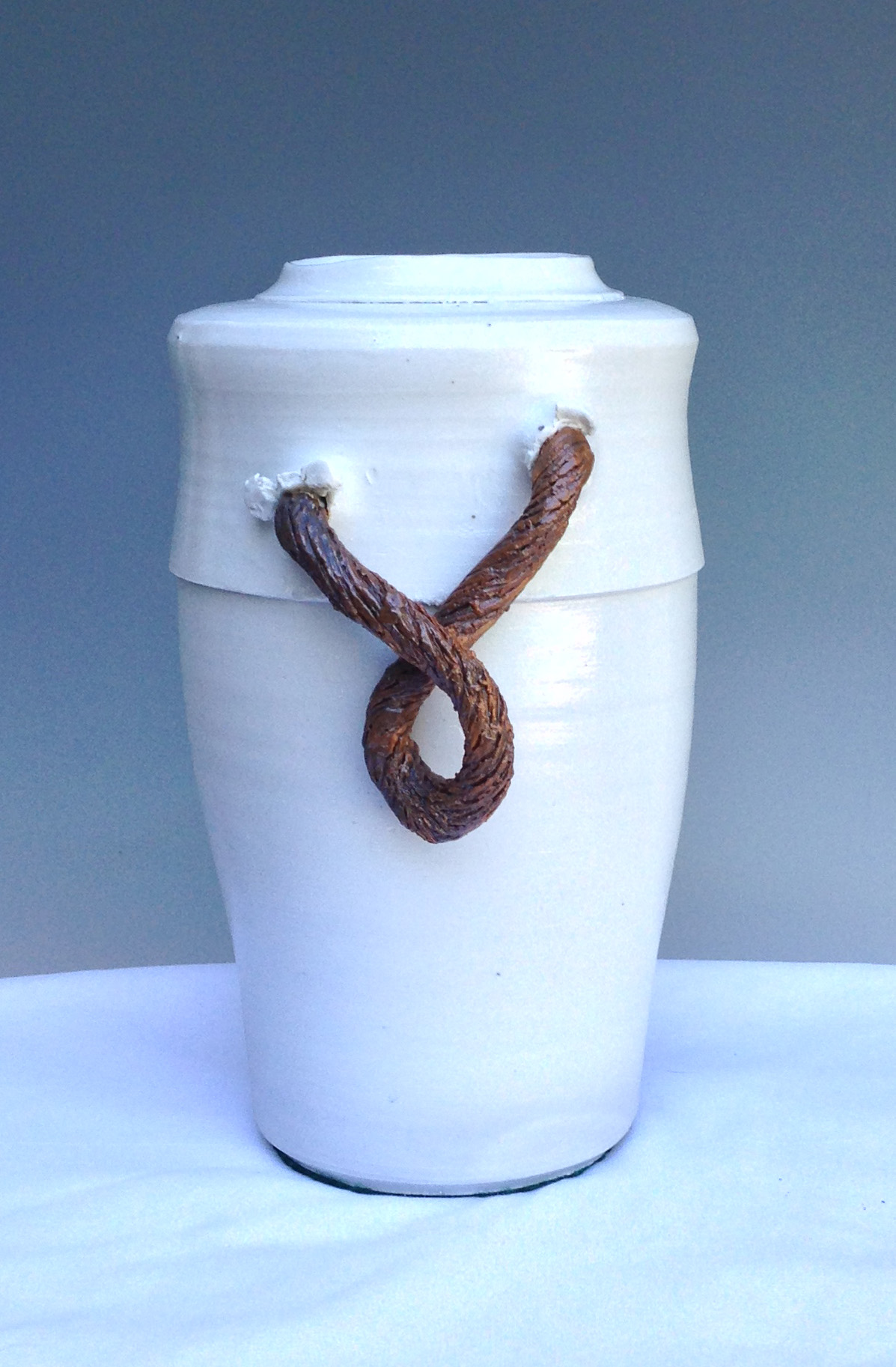 Porcelain Mediium Vase with Rope