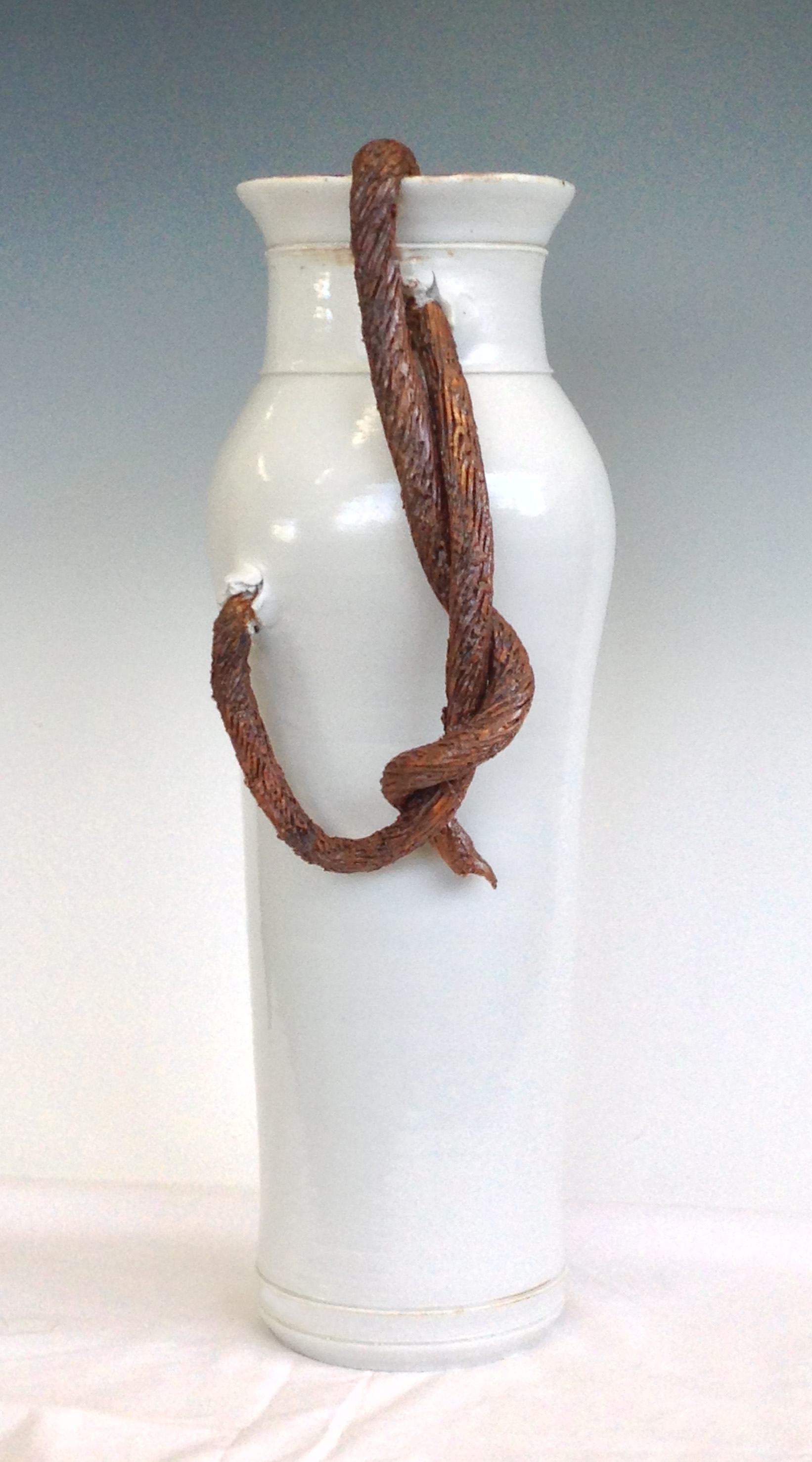 Porcelain Tall Vase with Rope