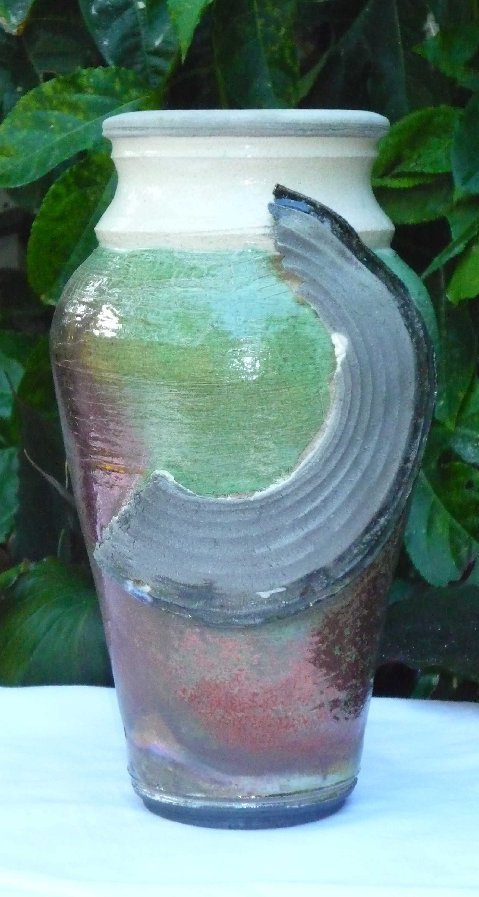 Raku Vase with Cresent
