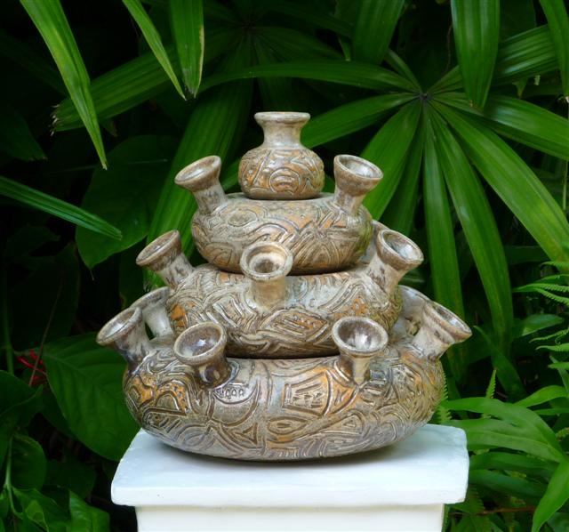 Stoneware Stacked Vases Small