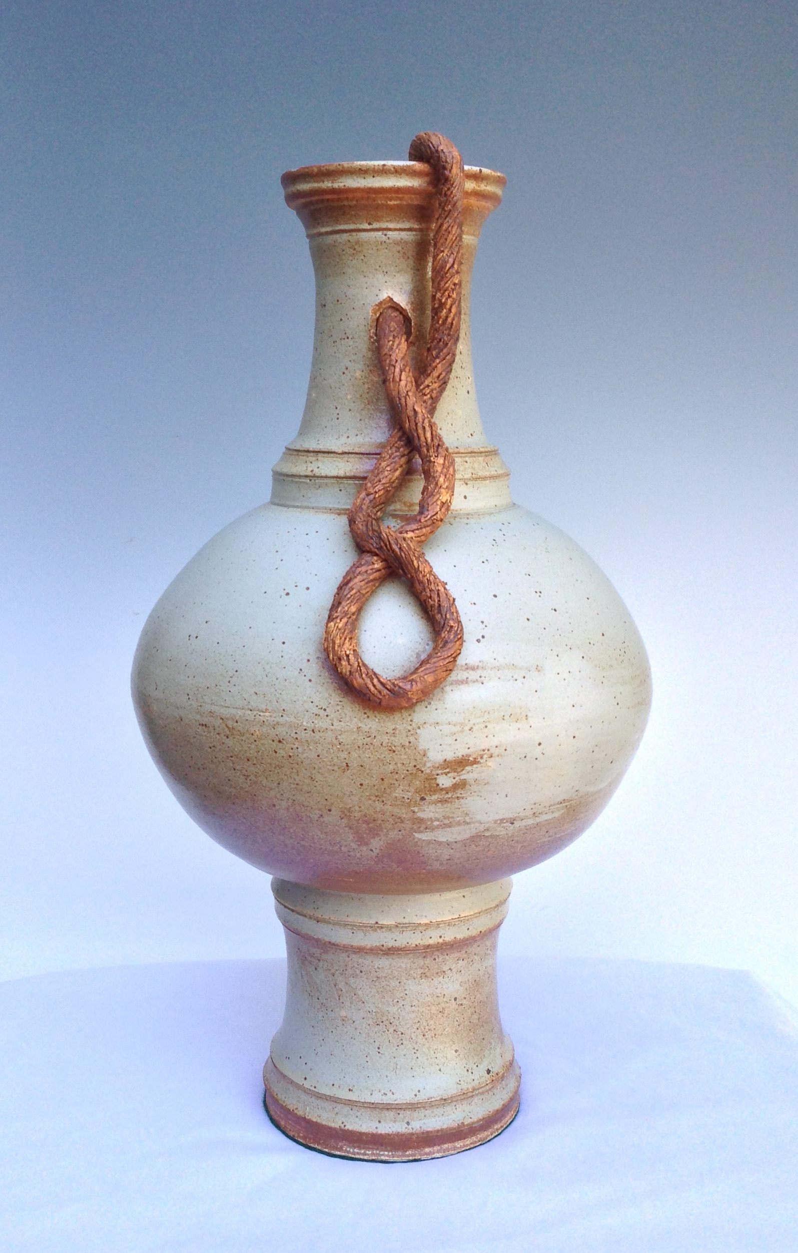 Stoneware Tall Vase with Rope