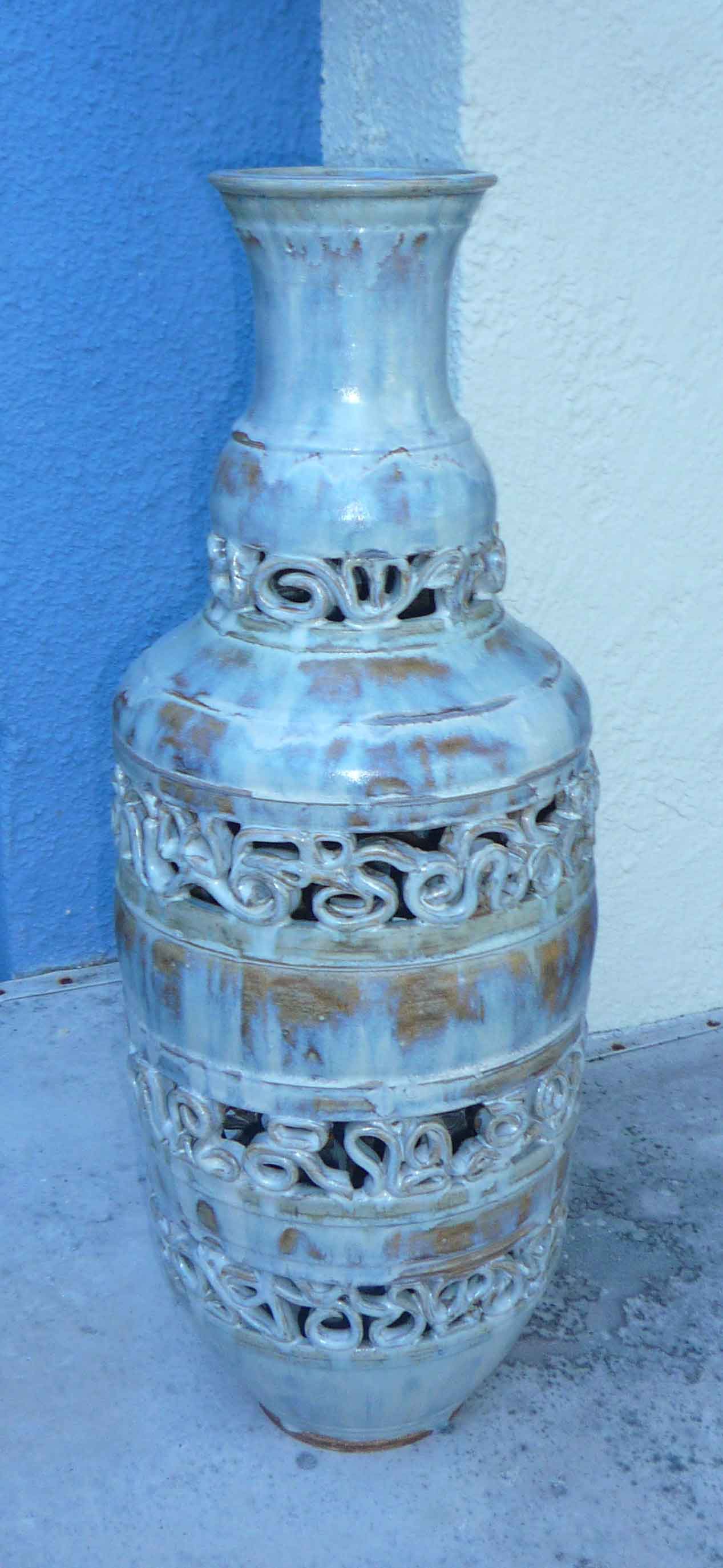 Tall Stoneware Rutile Vase